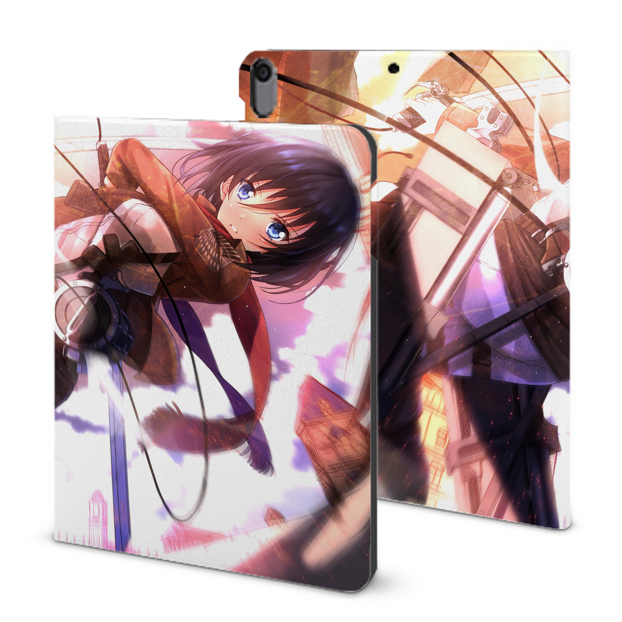 （画像用） 進撃の巨人 Attack on Titan IPad ケース ブック型 PUレザー TPU 耐衝撃 軽量 薄型 ペン収納なし 全面保護 IPad 各モデル対応